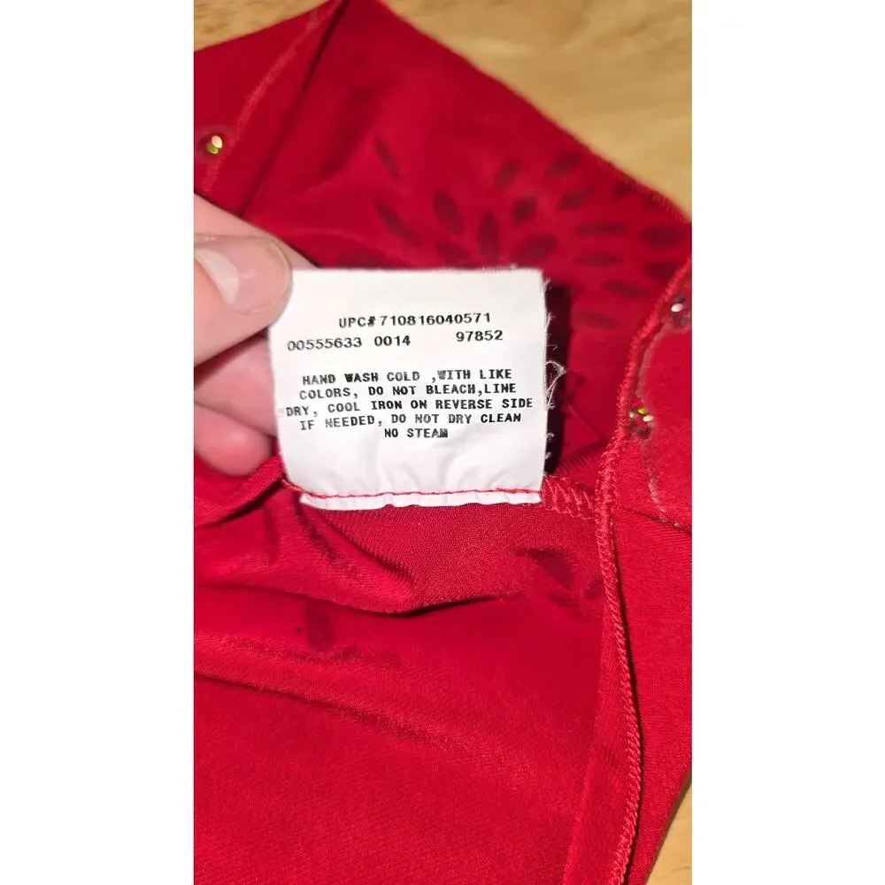 Vintage Y2K Club Cami Sparkle Red Size M IZ Byer California - Picture 8 of 8